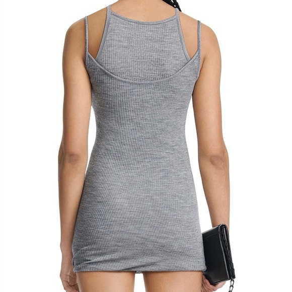 NEW DION LEE SEAMLESS LOOP TANK DRESS Medium Grey Ribbed Knit {$390} Medium - Picture 5 of 12